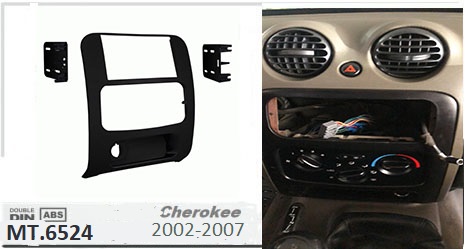 ΠΛΑΙΣΙΟ ΠΡΟΣΘΗΚΗ ΠΡΟΣΟΨΗ ice 1 & 2 DIN για οθόνη ή R/CD Jeep Cherokee 2002-2007  ICE ΜΤ-6524